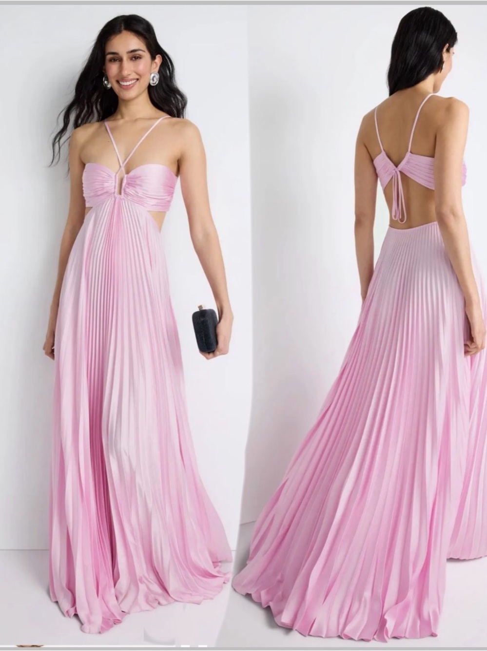 A.L.C. Moira Gown Elegant Pink Pleated Maxi Dress size 2.